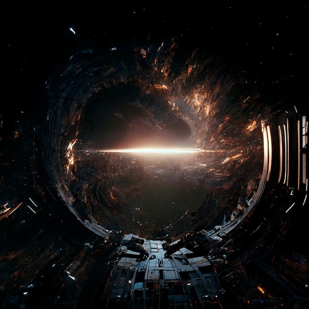 Space portal space view event horizon Universe of Interstellar