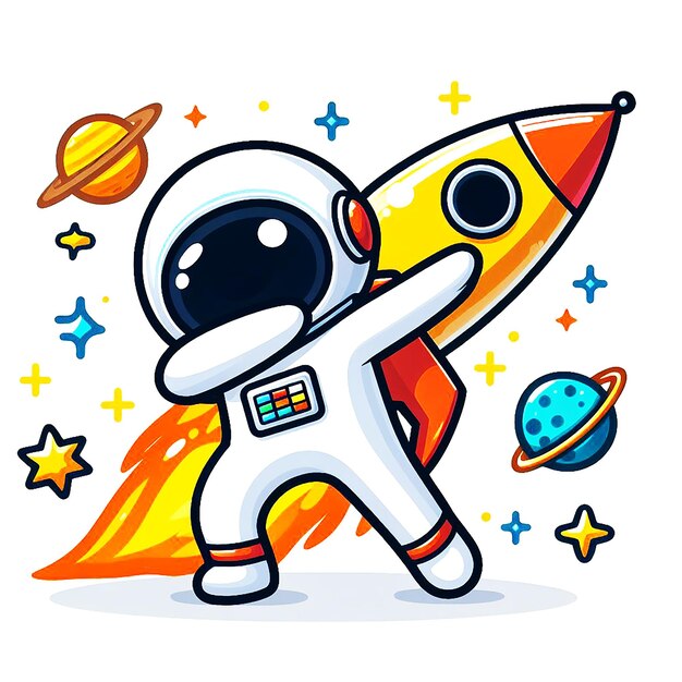 Photo space rocket dabbing style image