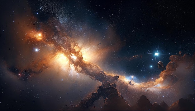 A space scene with stars and nebulas