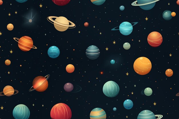 Photo a space seamless pattern