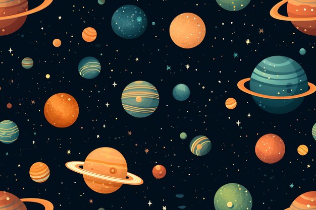 Photo a space seamless pattern