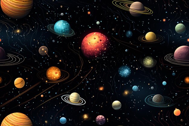 Photo a space seamless pattern