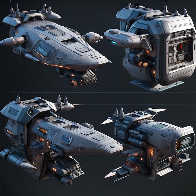 Premium AI Image | A space ship 3d model concept art