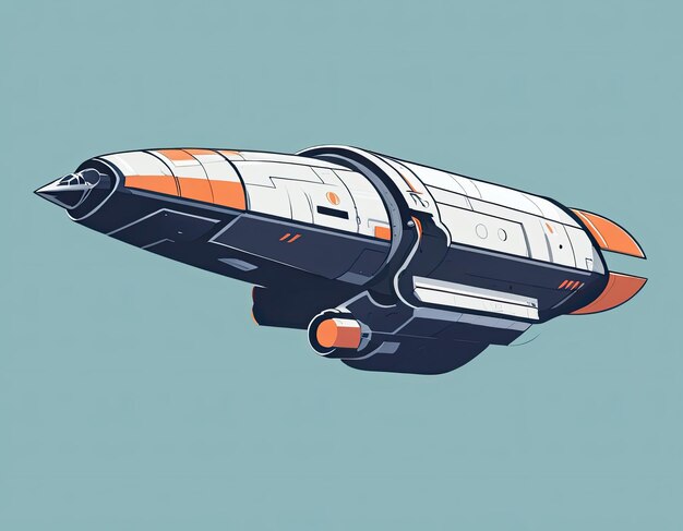 Photo space ship illustration in space on a neutral background