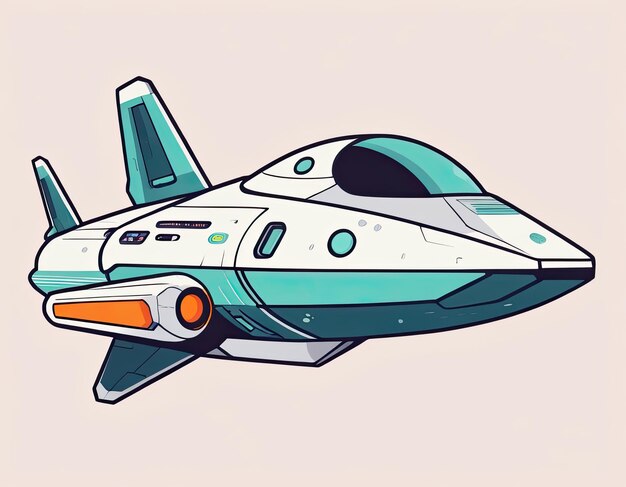 Photo space ship illustration in space on a neutral background