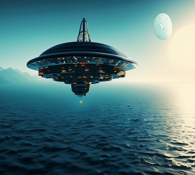 Space ship up sea