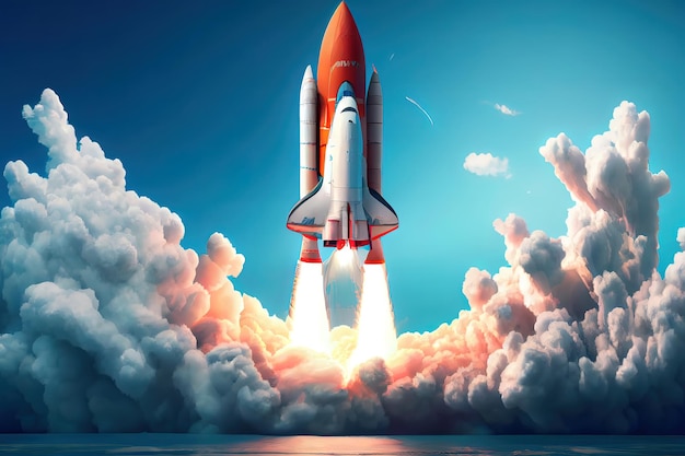 Spacecraft Or Rocket In 3d Rendering Amidst Clouds Background Rocket Ship Rocket  Launch Rocket 3d Background Image And Wallpaper for Free Download