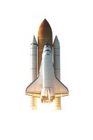 Space shuttle isolated on white background with clipping path