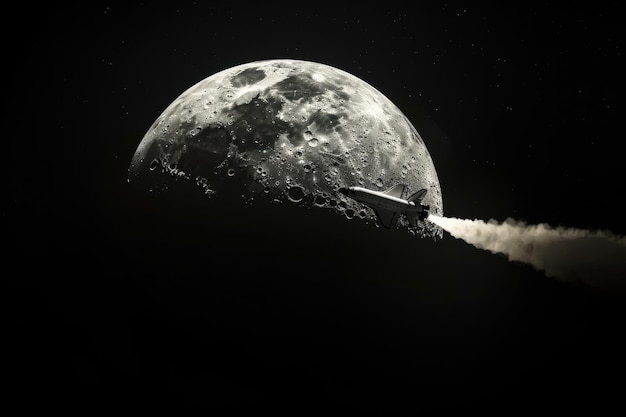 Photo space shuttle rocket launch earth spaceship moon fictional