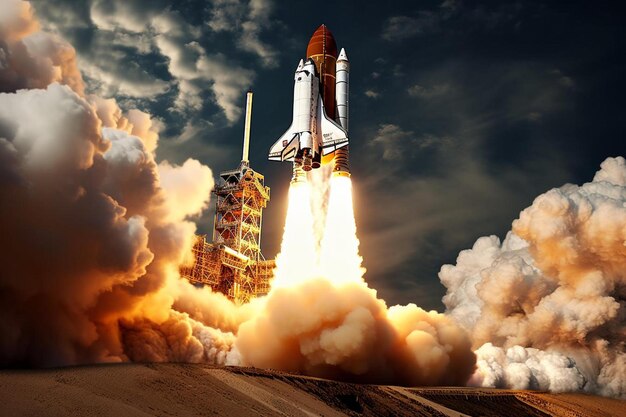 Space shuttle taking off on a mission elements of this image furnished by nasa