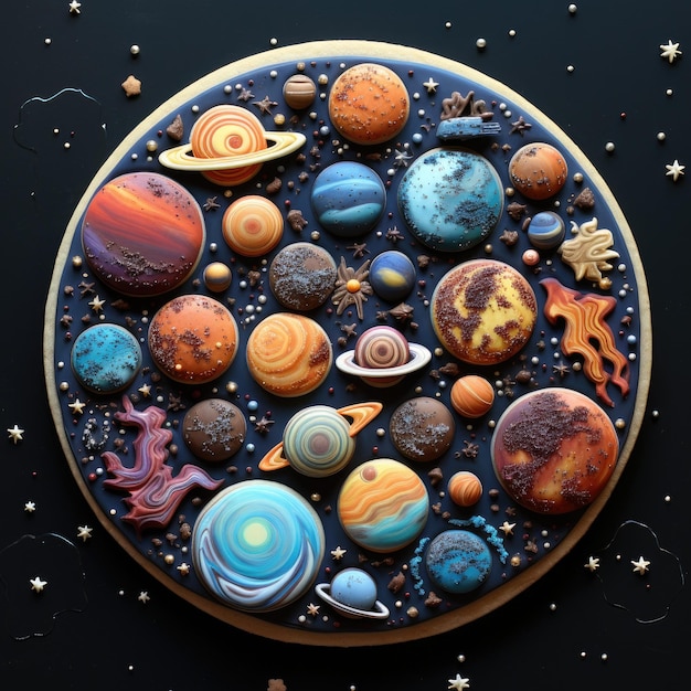 Space stars universe icing cookies