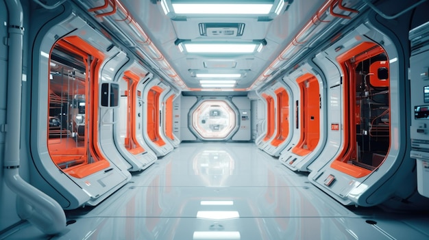 Space station interior of a spaceship everyday life of an astronaft