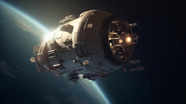 A space station is seen in this illustration.