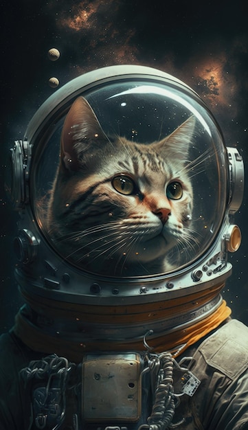 猫が入った宇宙服。