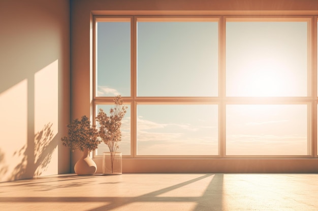 Space sunlight window scene White table Generate AI