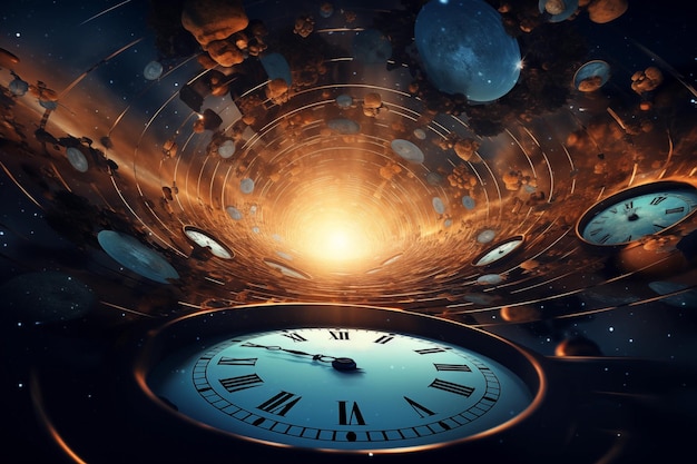 Photo space of time dimension concept time theory by generate ai