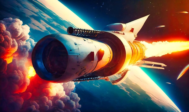 Space tourism rockets take travelers to low earth orbit offering stunning views of our planet