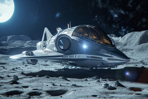 Photo space tourism vehicle for moon trips ai generated