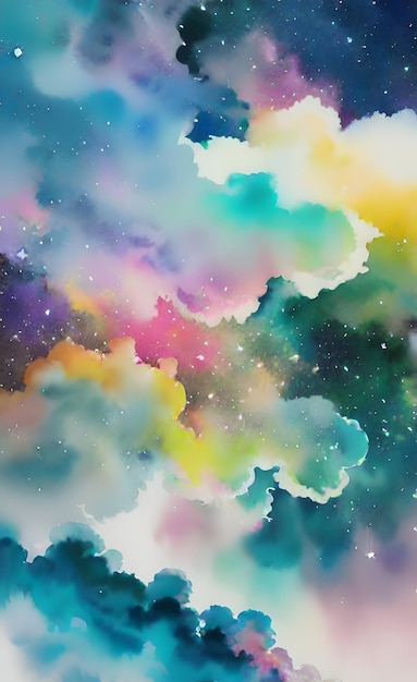 Space universe watercolor background