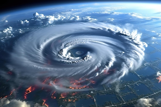 Space View of Hurricane Ian in Florida United States Effects of Climate Change on American Cities