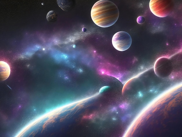 Space wallpaper banner background ai generated