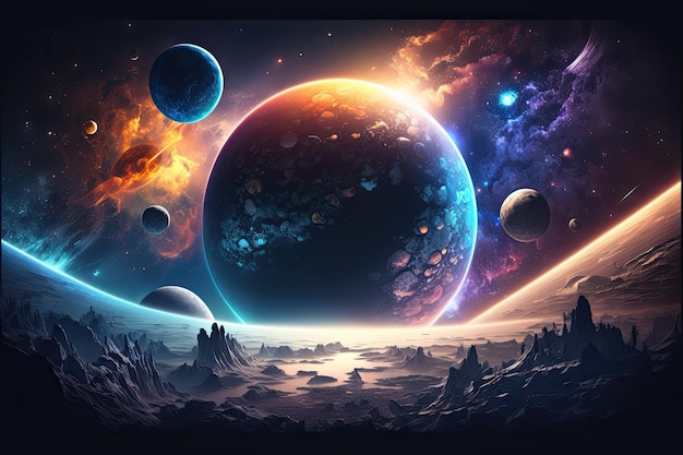 Space wallpaper banner background stunning view cosmic Generative AI AIG15