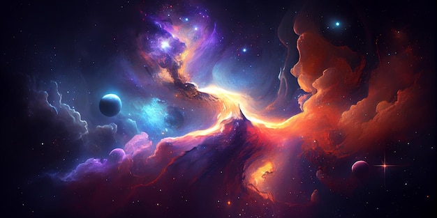 A space wallpaper with a nebula and stars