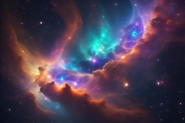 A space wallpaper with a nebula and stars.