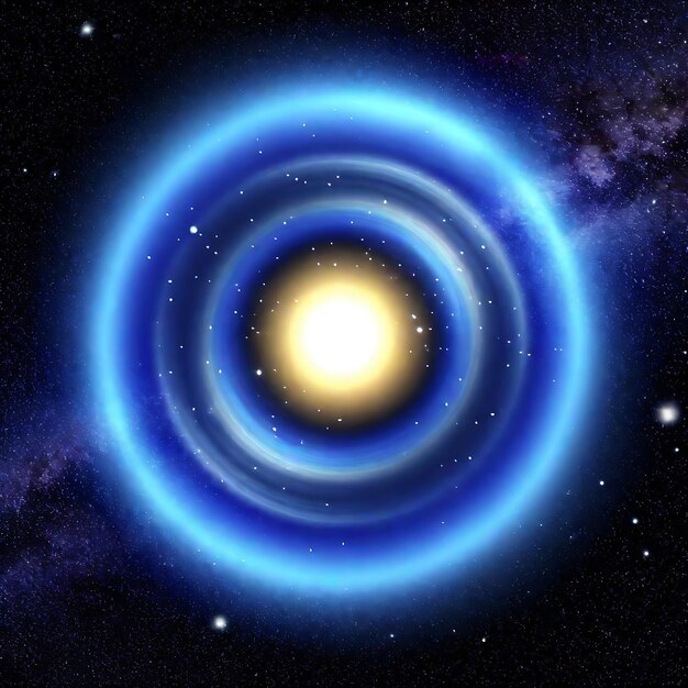 Photo a space with a blue circle