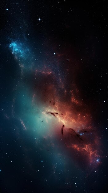 A space with a nebula and stars