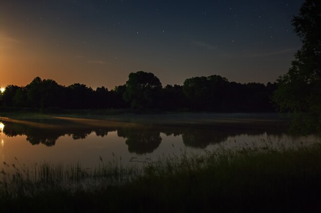 Space with stars in the night sky