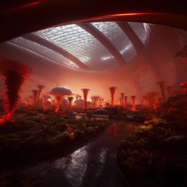 Photo spaceage hydroponics revolutionizing martian agriculture in the enchanting world of klaus