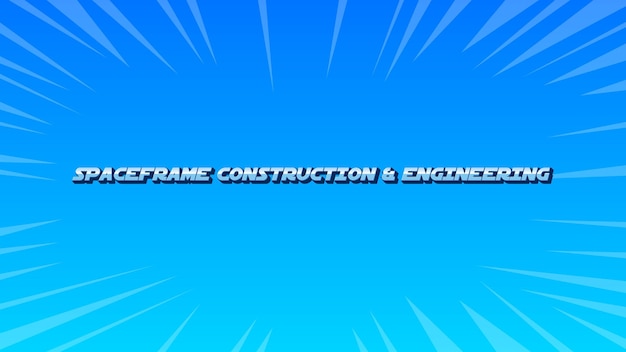 Photo spaceframe construction engi 3d blue text