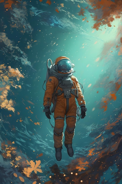 A spaceman in a space suit