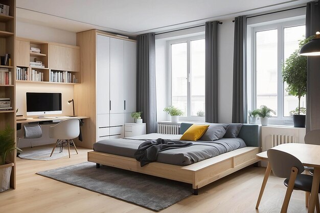 Spacesaving Small Apartment Design