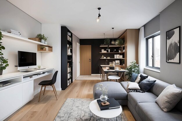 Spacesaving Small Apartment Design