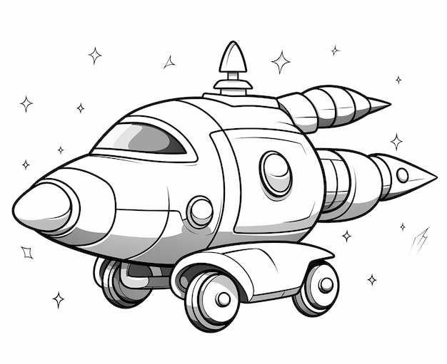 Photo spaceship coloring page