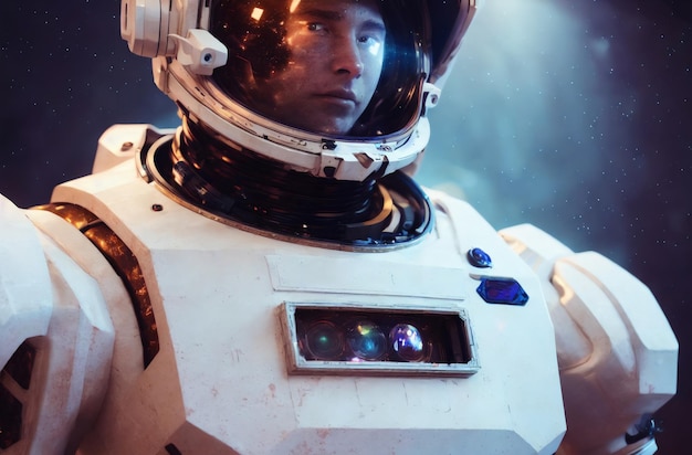 Скафандр Портрет космического снаряжения для космонавта в космосе Генеративный ИИ