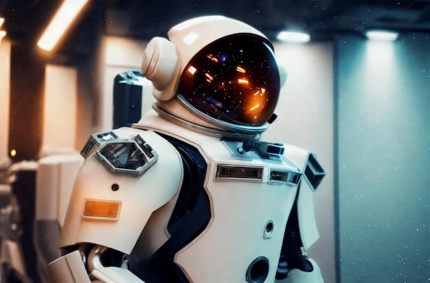 Spacesuit Portrait of cosmic outfit for cosmonaut in space Generative AI