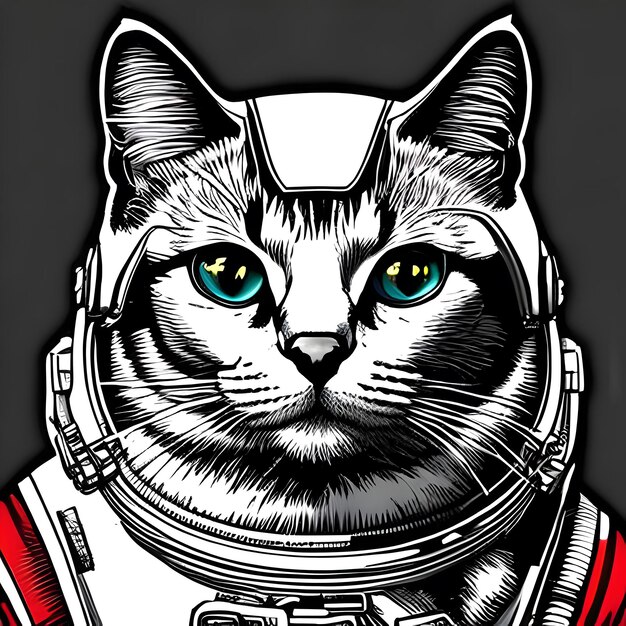 宇宙服を着た猫の宇宙飛行士