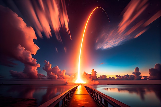 Spacex rocket launch Generative AI