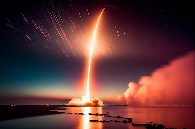 Spacex rocket launch Generative AI