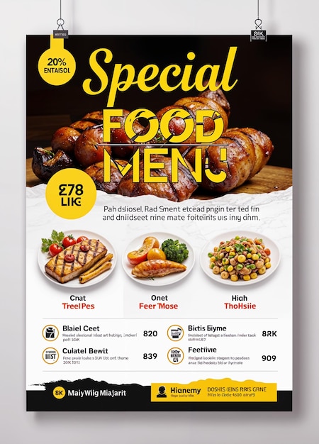 spacial food menu flyer design