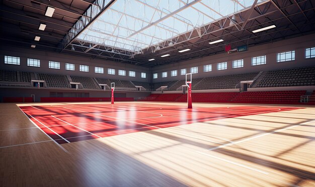 Spacious Indoor Basketball Court in a Building