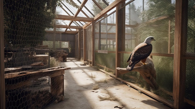 The spacious and interactive bird of prey exhibit immerses visitors in the world of these magnificent birds Generated by AI