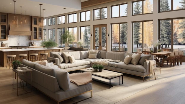 Spacious Living Room With Abundant Natural Light and Inviting Furniture