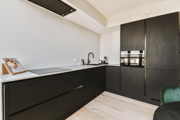 Spacious living room with open kitchen