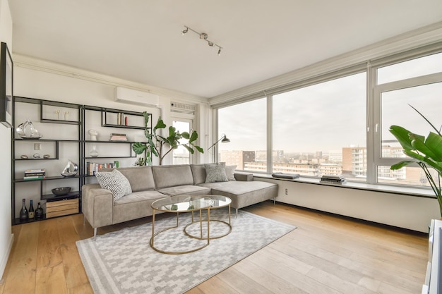 Spacious living room with panoramic windows