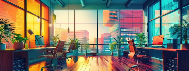 Spacious modern business office space Office poster