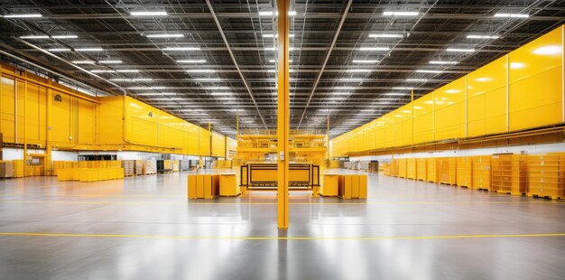 Photo spacious modern industrial warehouse interior